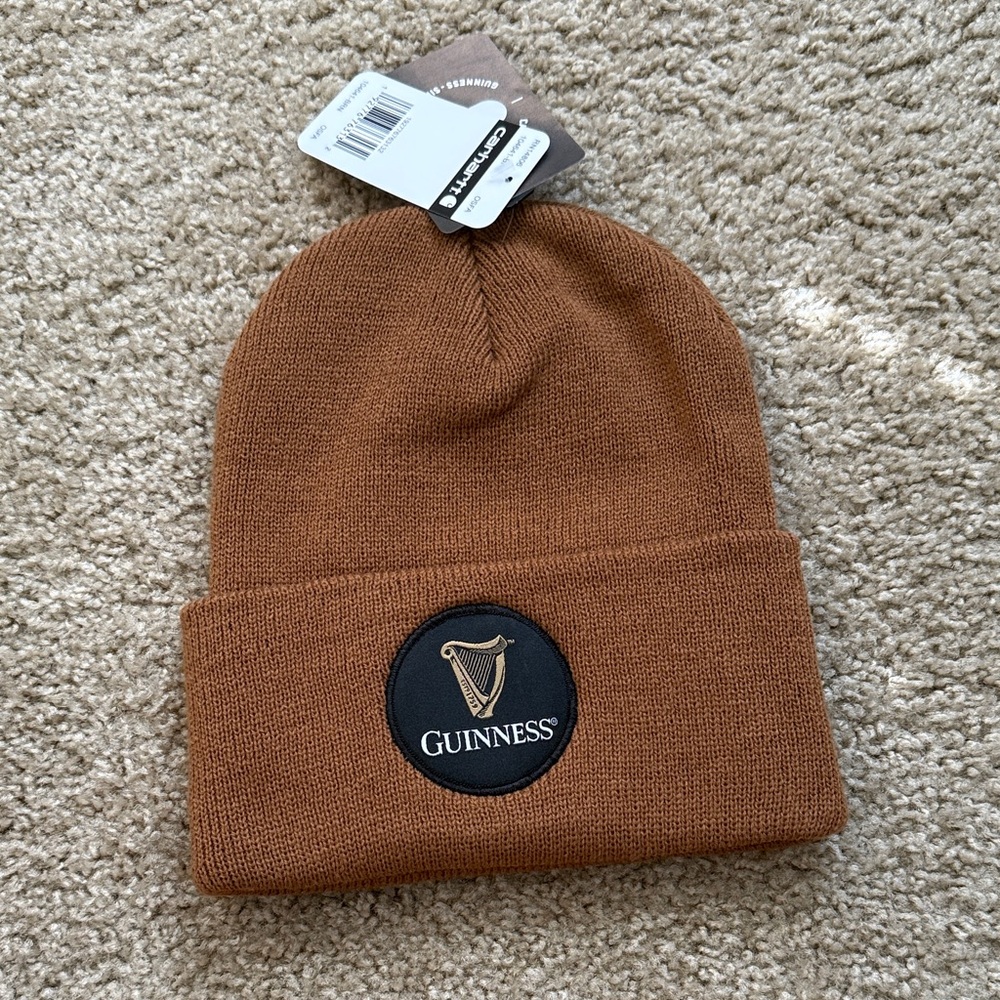 Carhartt beanie limited-edition collection Guinness Brown Knit Beanie Logo Patch - Picture 3 of 7